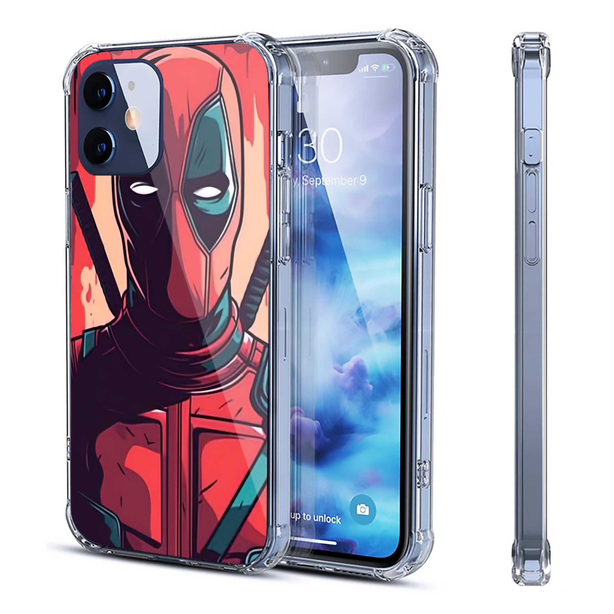 （画像用） Deadpool デッドプール 【iPhone 12シリーズ対応】透明スマホケース（クリアソフトケース）
